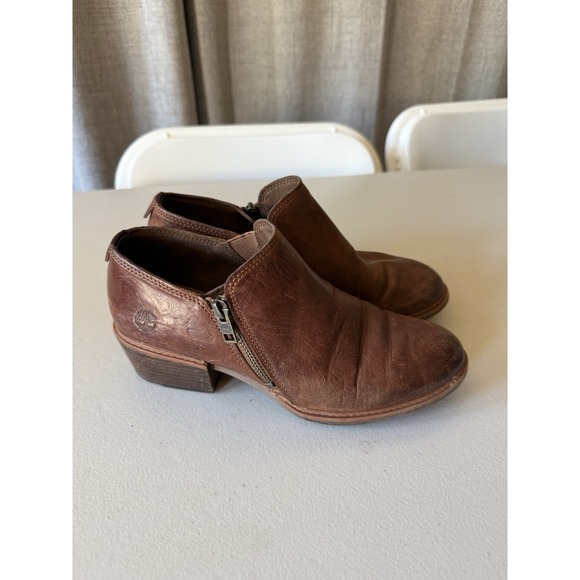 Timberland Shoes - TIMBERLAND Sz 8 A1YHW BROWN Zipper Ankle‎ Boots LEATHER